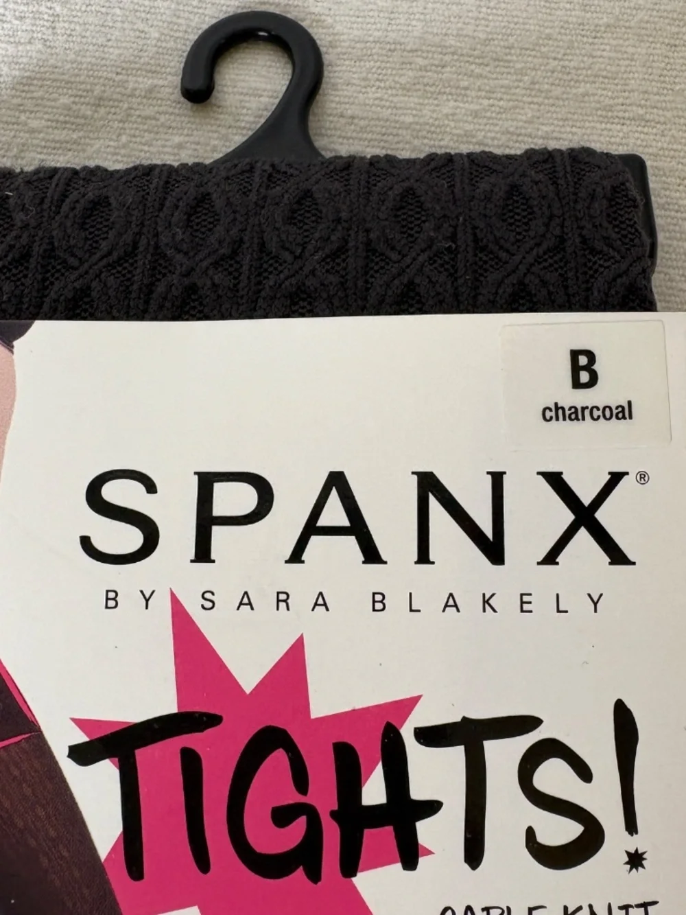 Spanx by Sara Blakely Cable Knit TightsCharcoal  Size B All Day Shaping